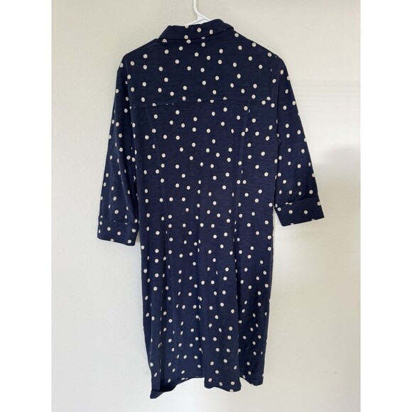 Boden Preppy Polkadot Button Down Casual Shirt Dress Size 10p Pockets Chic - Picture 2 of 6